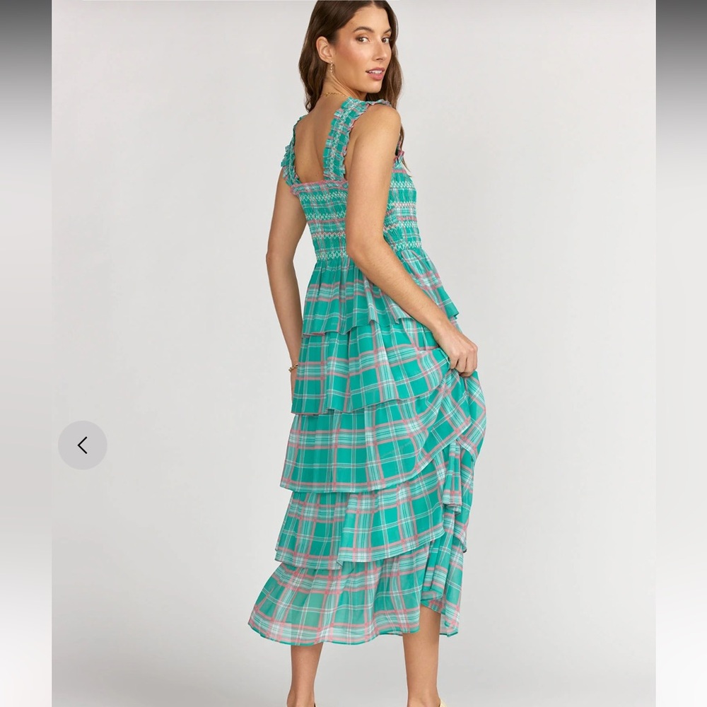 NWT Sleeveless Plaid Smocked Tiered Dress - Picture 3 of 9